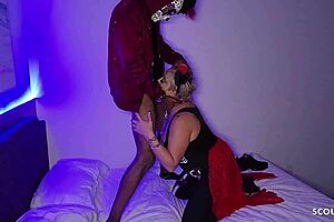 short hair curvy chubby gilf's first sloppy interracial missionary with big black cock cum mouth