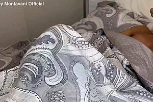 Novinho virgem loses virginity to Tiffany Montavani's big ass screaming femdom bedroom punishment spitting slapping monster cock.