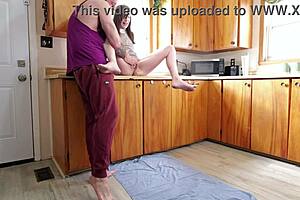 Daddy Makes Stepdaughter Squirt Hard in Kitchen Dripping Wet Orgasms Good Girl