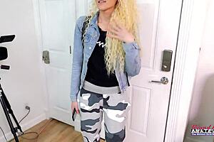 sassy tattooed blonde rims deep tongue college cutie