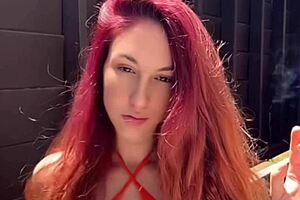 Italian Big Tits Milf Artemisia Smokes Seductively Outdoors