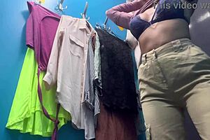 russian big boobs girl changes in dressing room hidden cam nipples