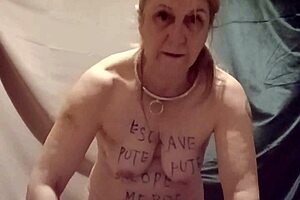 omg french housewife esclave f gagging on dildo deepthroat training and chained masturbation 😩💦