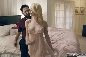 Stepdad watches petite teen get rough monster cock deepthroat