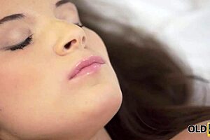 In the bedroom, skillful old gentleman assfucks young 18+ sweetheart Old4k