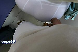 stranger milf gropes my cock hard on subway public handjob rub 😈🚇🍆