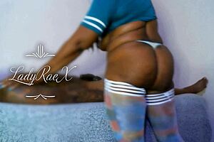 lady raex's big ass ebony bbw gets sensual pussy massage fetish