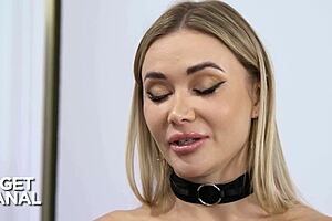 Blonde Venera Maxima craves rough interracial anal pounding from black stud