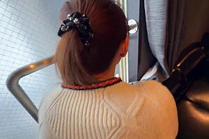 amateur japanese wife gets pounded doggystyle by hotel window with people outside
