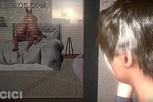 fitness wife rides spy cam in 3d hentai