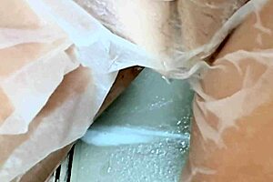 20YO Virgin's Shaved Pussy Soaks Wet Tissue Paper!