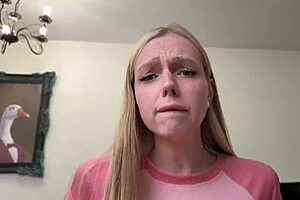 A breasty blonde swallows litre sperm down throat at massage salon!