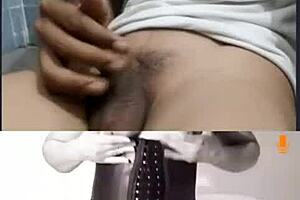 Latina milf prostitute rams huge dildo deep in shaved pussy on public webcam chat