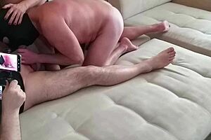 new mmf bisexual threesome, wife shares cuckold hubby with slave for anal creampie part 1