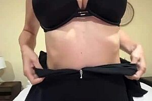 Stepsister's Big Natural Tits Drip as She Cums on Webcam