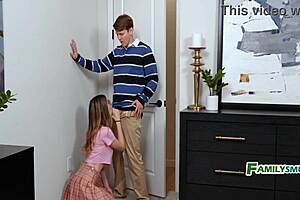 Stepbro Gooning Fixed Before Stepmom's Silly Handjob Turns Full Fuck