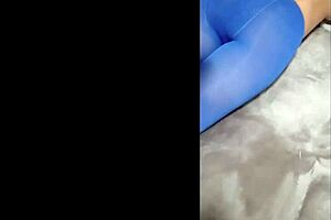 Milf's Perfect Pantyhose Body Spreads Wide on Bed in Eight-Inch Heels