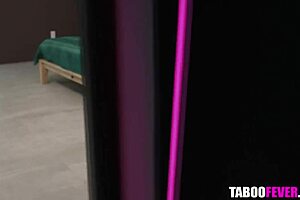Who joins stepmom and stepdaughter for anal threesome pounding?