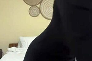 Stepsister's Big Natural Tits Drip as She Cums on Webcam