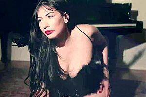 Dark latina milf angel sabina reveals her marvelous hairy pussy