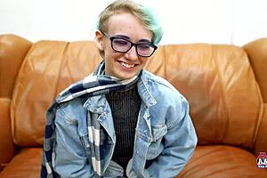 Raven blonde coed uses toys alone