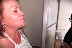 Secretary meets boss wife and fucks her hard