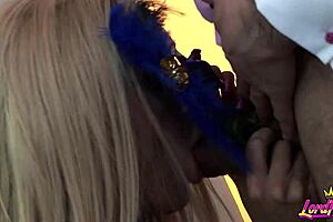 lingerie-clad blonde amy azurra sucks and fucks wildly in stockings