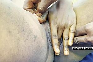 African horny wife got fucked by bigdick landlord in the bush