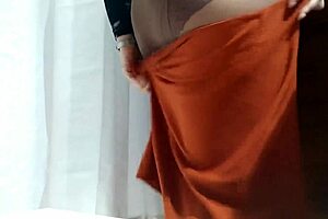 Curvy Mature Woman Changes In Mall Fitting Room