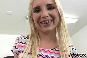 Blonde College Student Takes That Monster Cock Deep For Facial