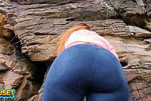 Beautiful big bootied woman has sex on the beach with her husbands friend