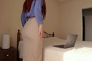 step mom accidentally caught step son with boner and helped him cum on her huge ass