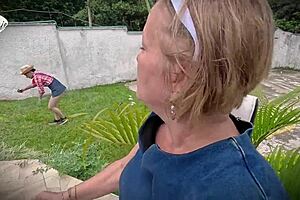 Perv grandma hires young 18+ gardener and ends up fucking him hard in the ass