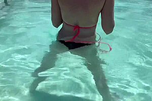 italian milf artemisia love shows big tits at pool