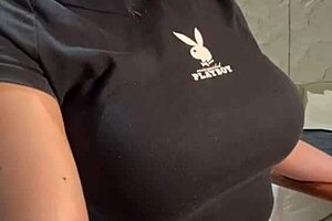 Stepmom shows her nipples in the bathroom