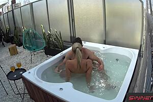 Cum in my pussy hot blonde cant stop cumming in the jacuzzi cherry kiss