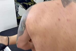 woman spends time with couple during hard session