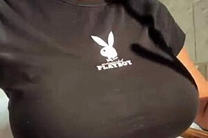 Stepmom shows her nipples in the bathroom