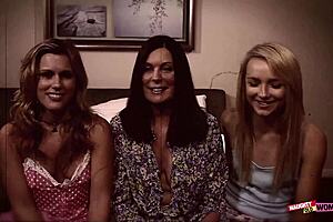 Milf thought innocent slumber party turns into lesbian threesome