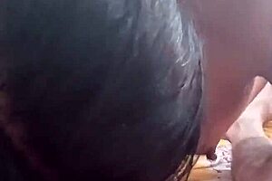 thai milf swallows cum after blowjob