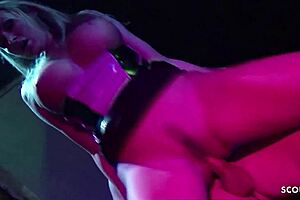 blonde domina with big tits does femdom anal