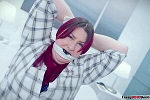 Lacey gets tied and gagged in bed