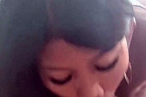 thai milf swallows cum after blowjob