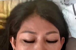 thai milf swallows cum after blowjob