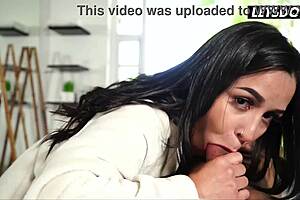 curvy latina wraps her oiled tits around his cock at the spa