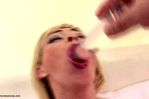 Blonde milf gets fisted by a brunette teen 18+
