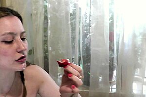 blonde milf and brunette virgin eat banana naked