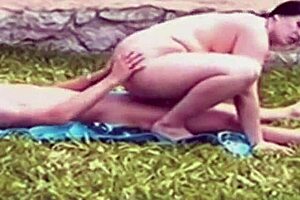 mature woman with big ass and big tits enjoys outdoor date