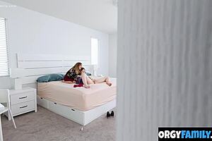 girlfriend watches her boyfriend fuck his innocent stepdaughter and joins in