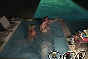Hardcore hot tub threesome with deliah grace and nikki zee